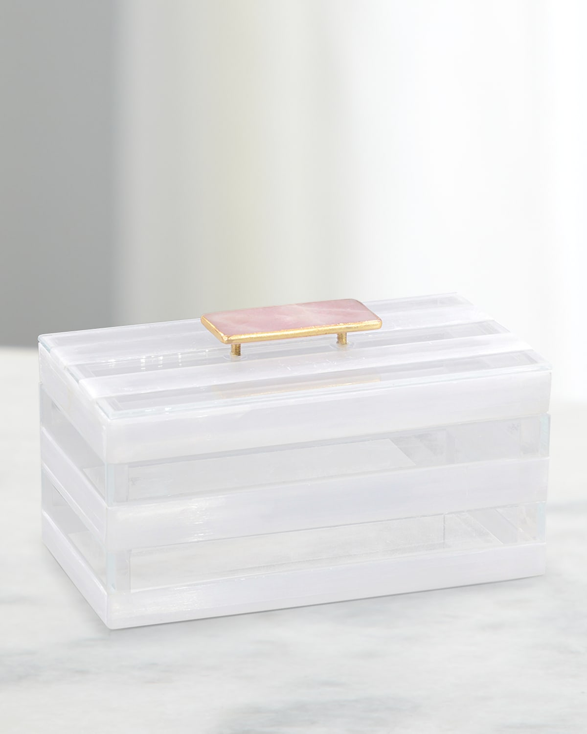 John-Richard Collection Selenite and Glass Box