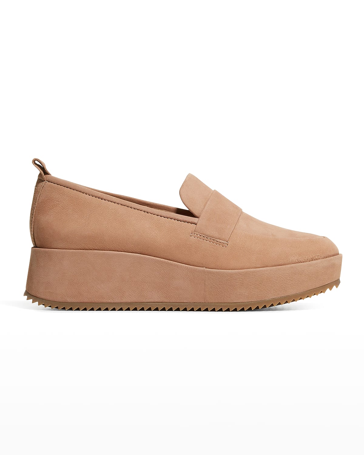 Eileen Fisher Max Nubuck Wedge Loafers In Earth | ModeSens