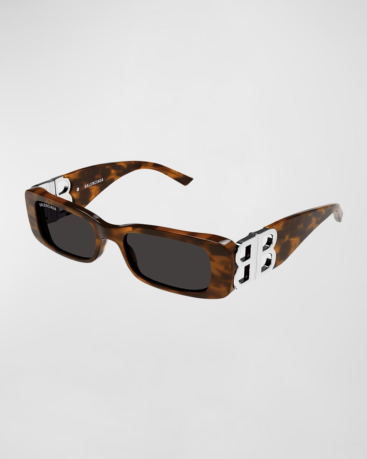 Balenciaga Logo Rectangle Acetate Sunglasses