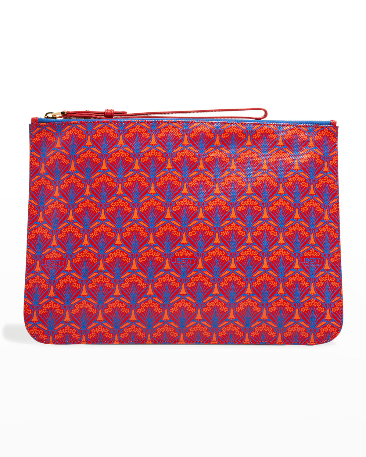 Liberty London Iphis 30 Zip Pouch Printed Clutch Bag  In 80 Red