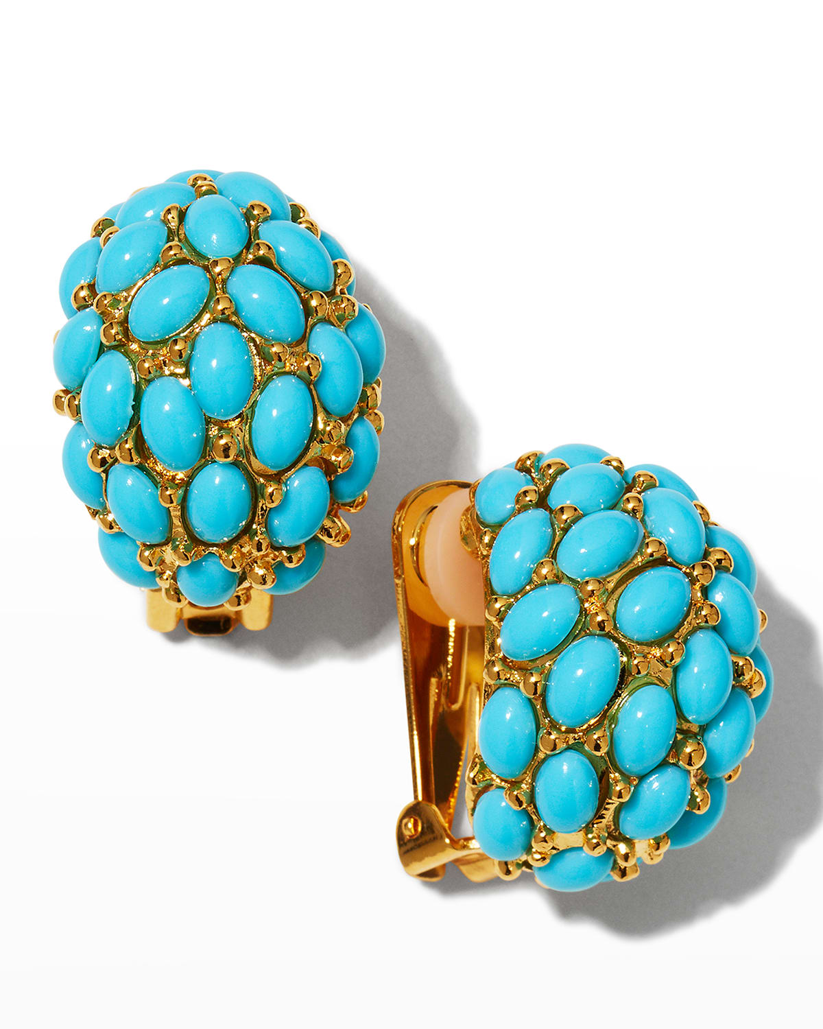 •UPWARD• turquoise slab + gold earrings