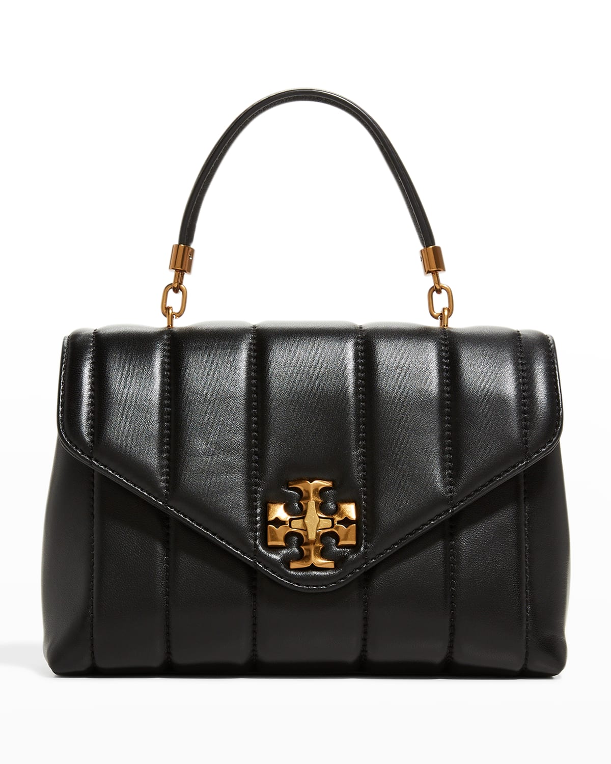 Tory Burch Kira Small Quilted Top-handle Satchel Bag In Black/rolled ...