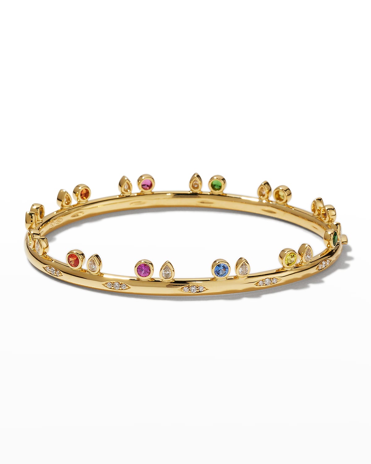 Tamara Comolli 18k Yellow Gold Candy Bangle with Multicolor Sapphires, 17cm