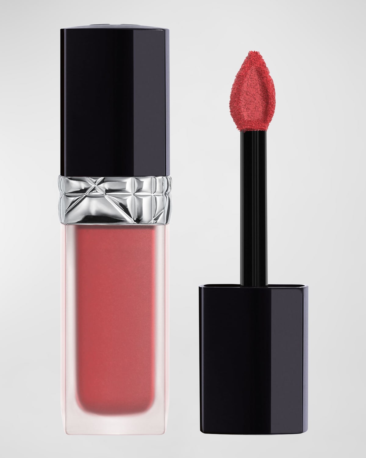 dior rouge  forever liquid transfer-proof lipstick in brown