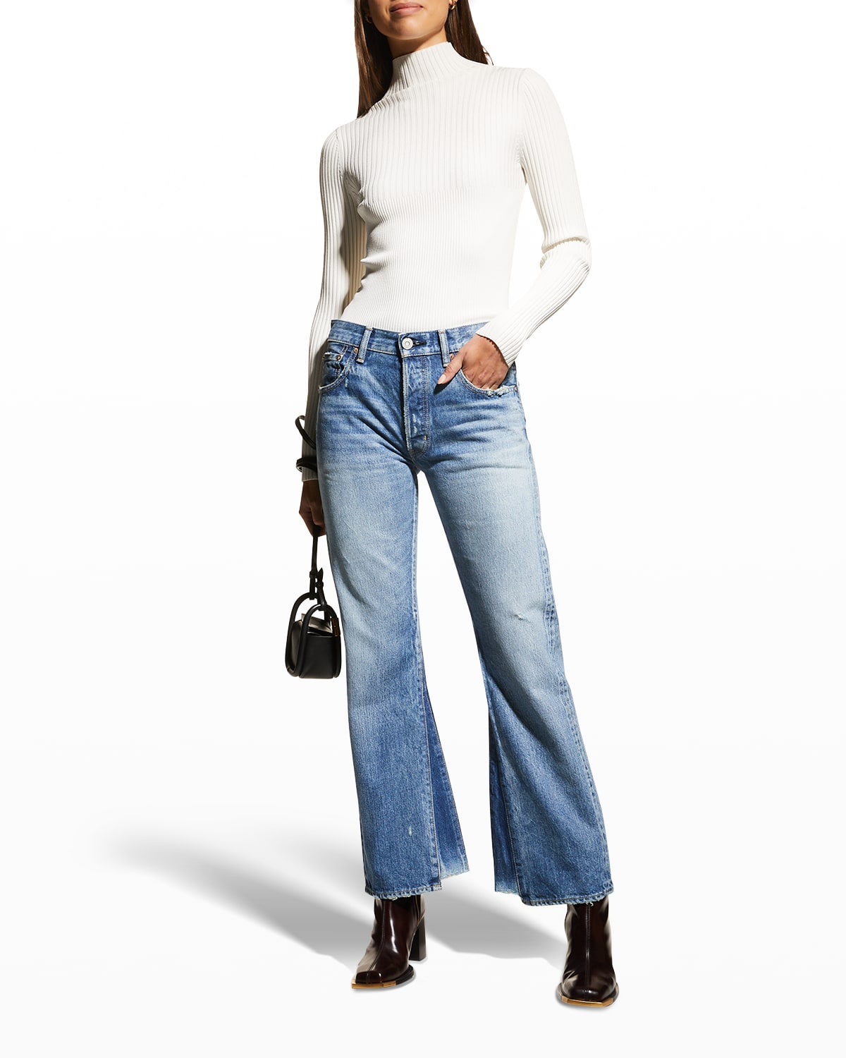 Moussy Vintage Saint Charles Remake Flare-leg Jeans In Blu | ModeSens