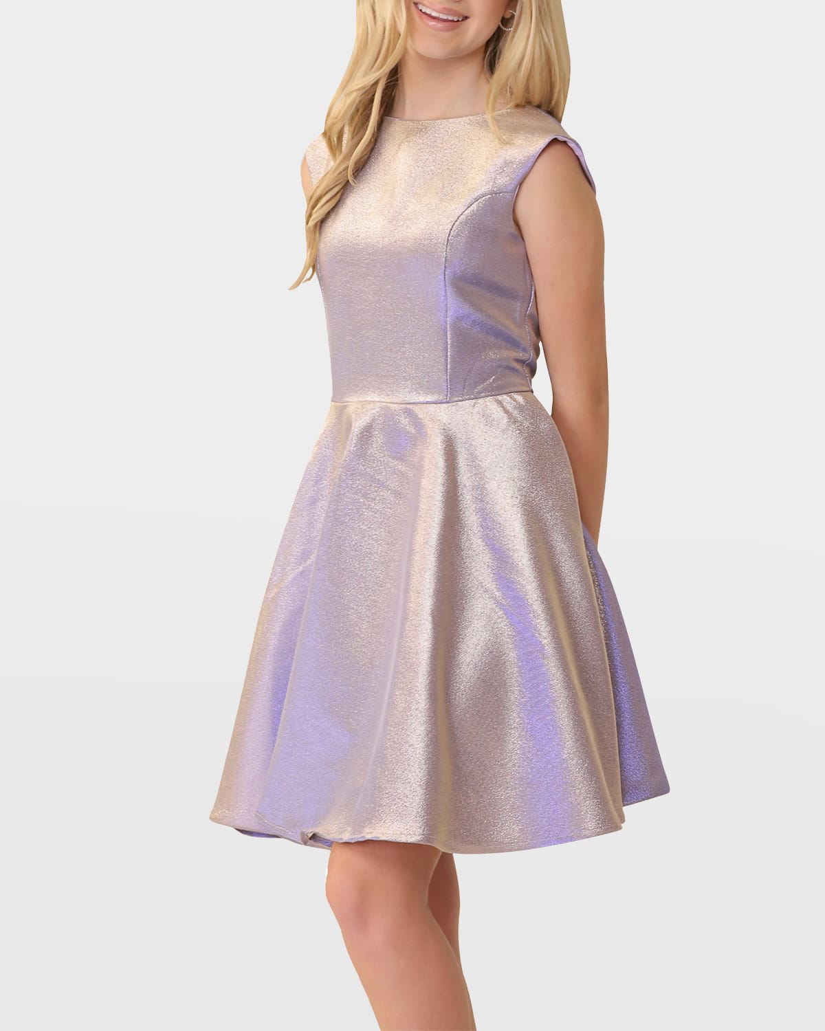 Un Deux Trois Girl's Cap-Sleeve Fit-and-Flare Dress, Size 7-20