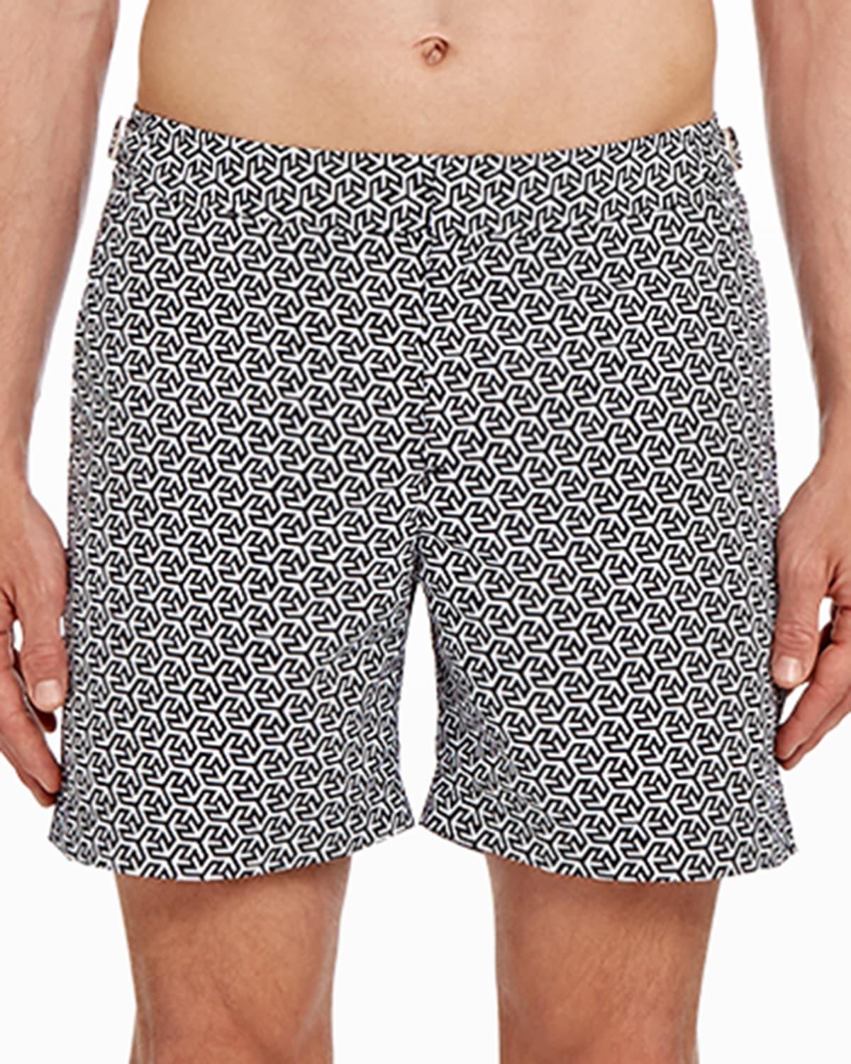 Orlebar Brown Men's Bulldog TapeStripe Swim Trunks Neiman Marcus