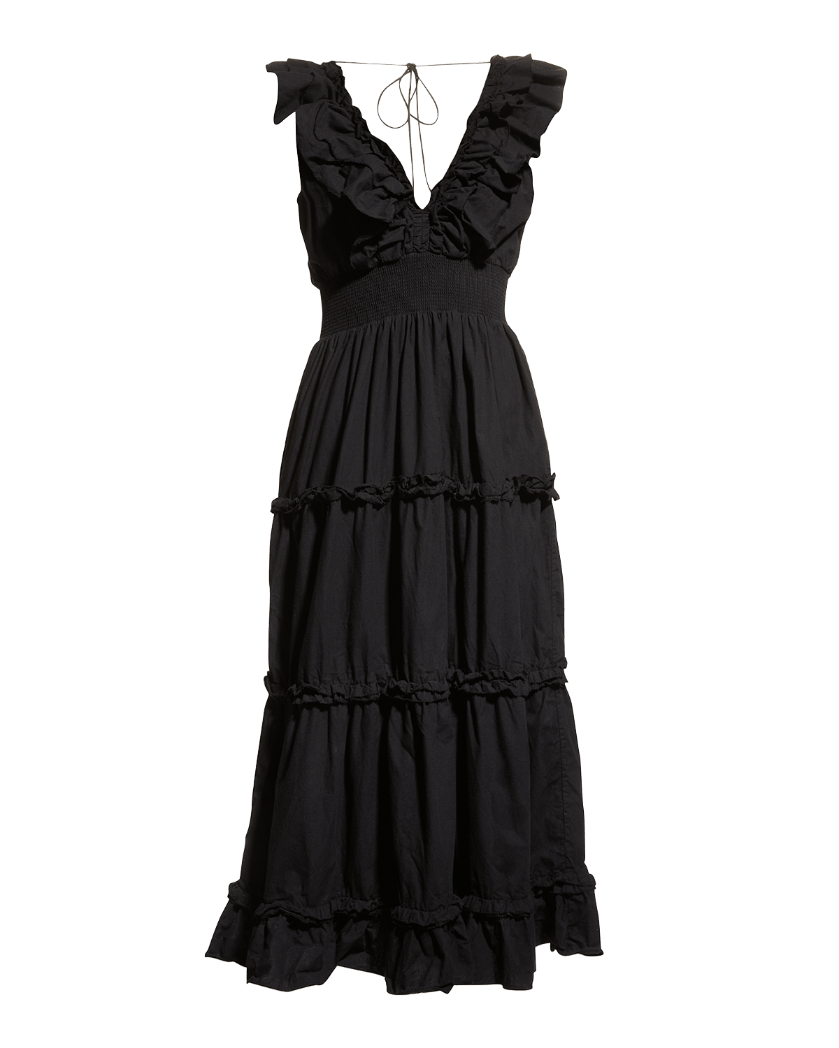 LOVE THE LABEL V-Neck Ruffle Tiered Midi Dress