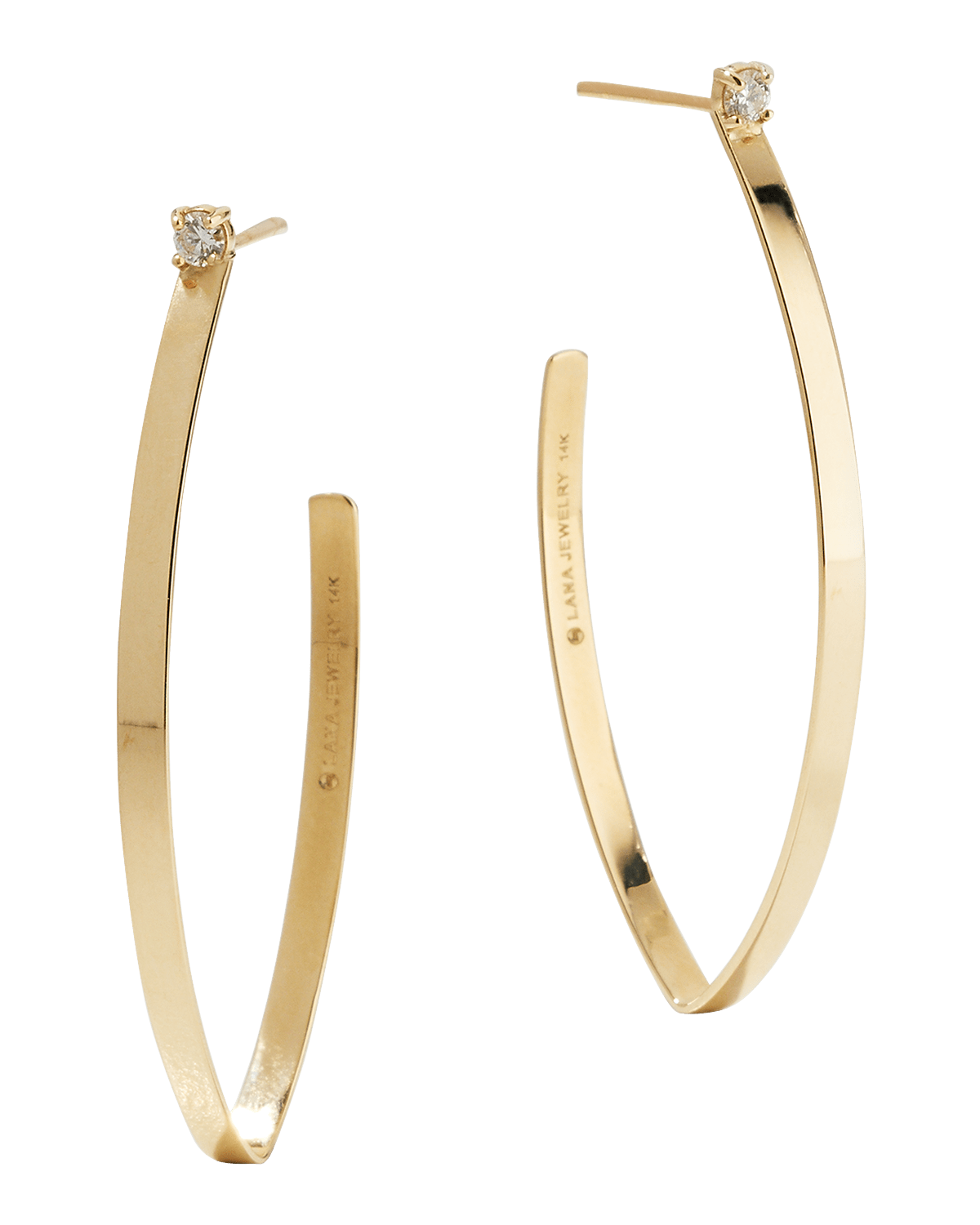 LANA Solo Small Flat Blake Hoop Earrings, 41mm