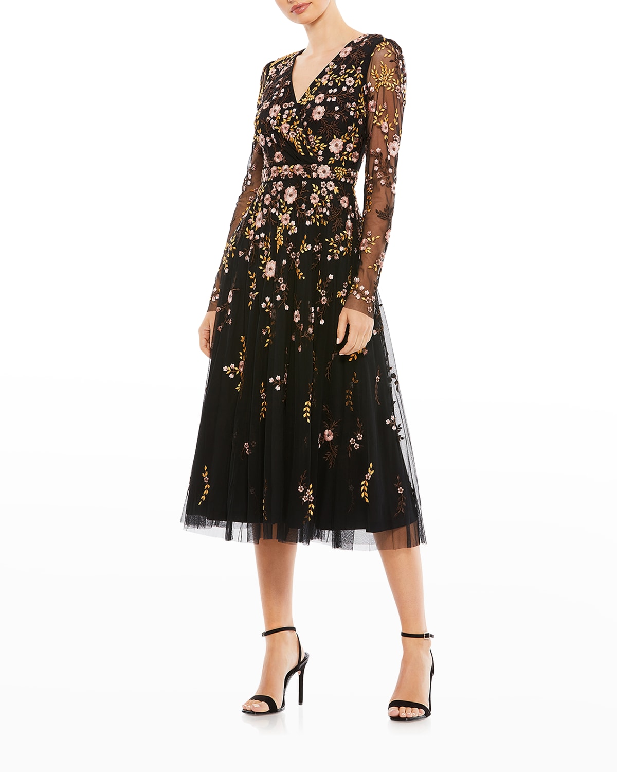 Long Sleeves Midi Dress | Neiman Marcus