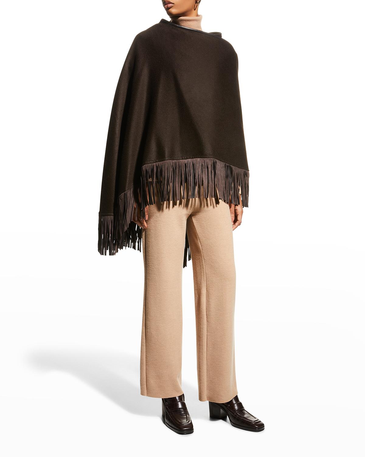 Sofia Cashmere Reversible Fringe Cashmere Cape
