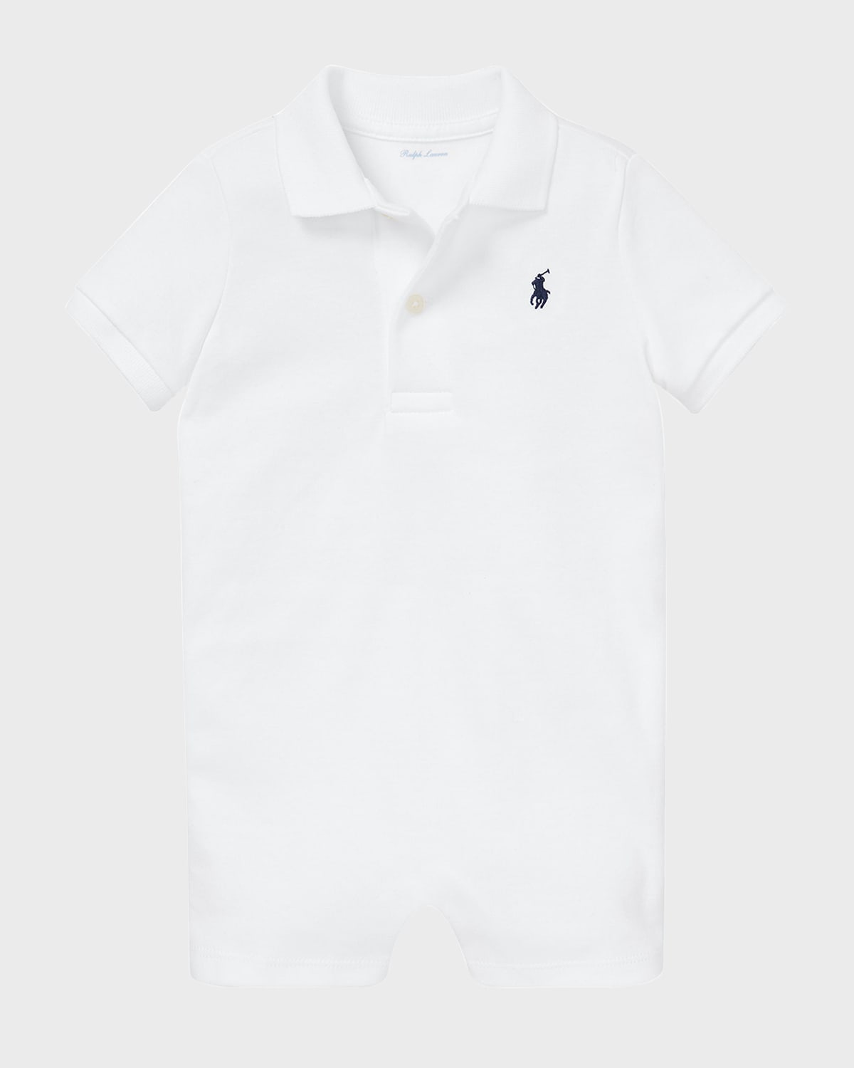 POLO RALPH LAUREN BOY'S POLO INTERLOCK COTTON SHORTALL, SIZES 3M-24M