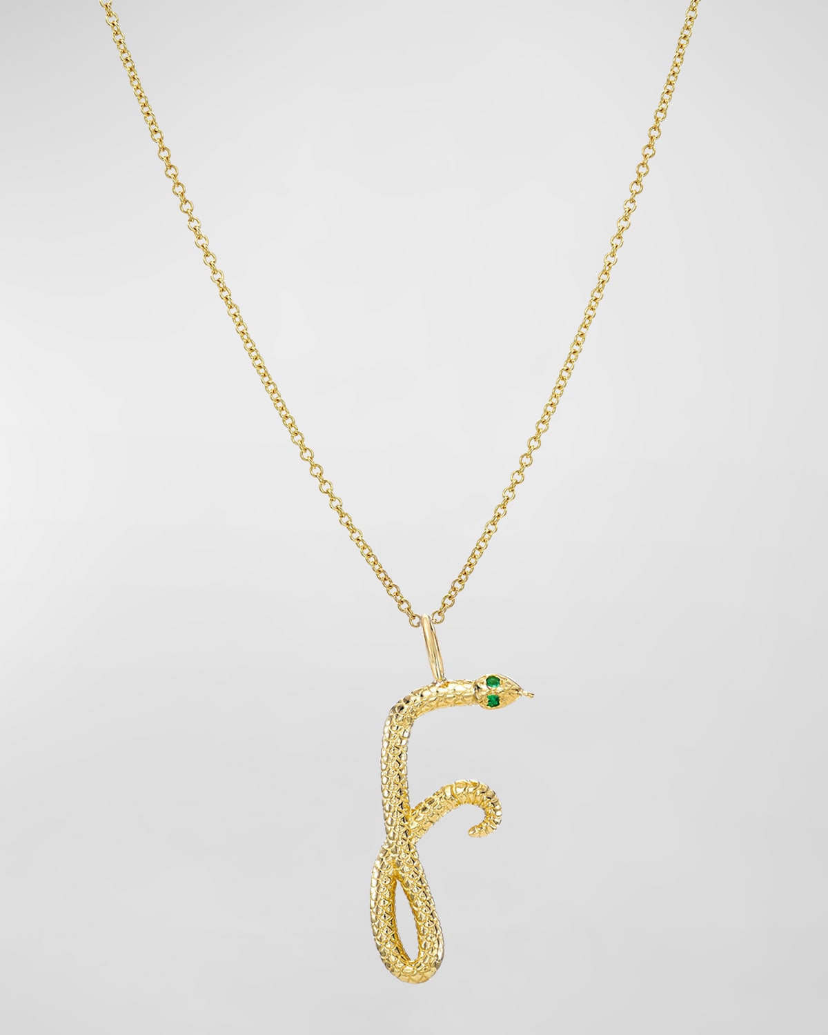 Zoe Lev Jewelry 14K Gold Snake Initial Necklace