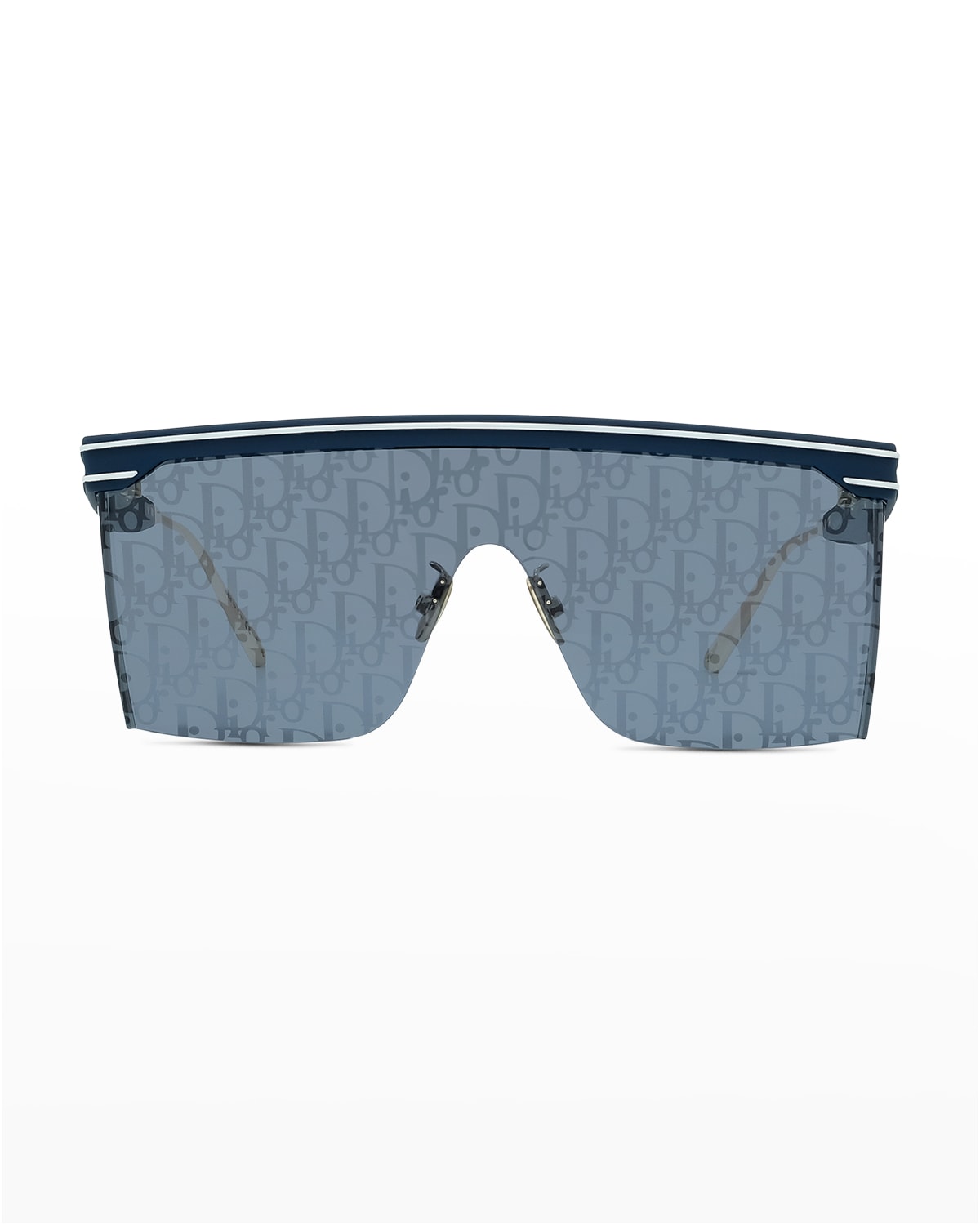 Dior Men's Club M1u Monogram Shield Sunglasses In Shiny Blue