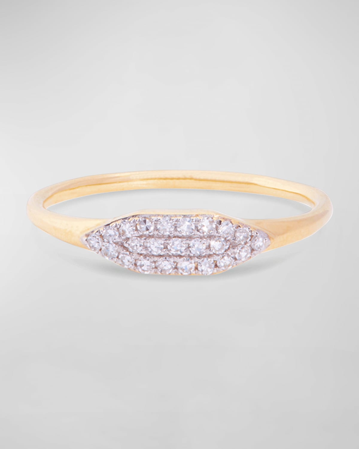 Shop Stone And Strand Diamond Line Signet Ring In Gold