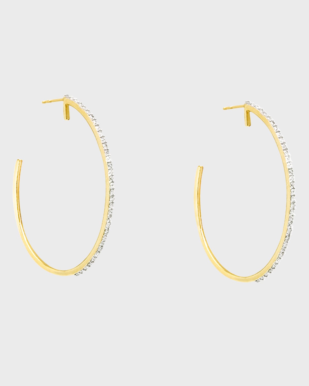STONE AND STRAND XL PAVE HOOP EARRINGS,PROD246030004