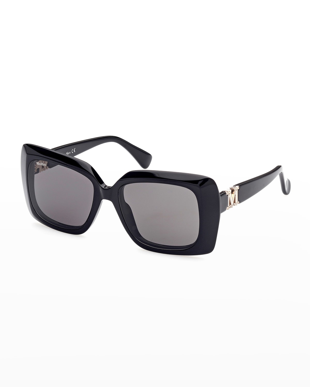 Max Mara Emme Rectangle Plastic Sunglasses In Black | ModeSens