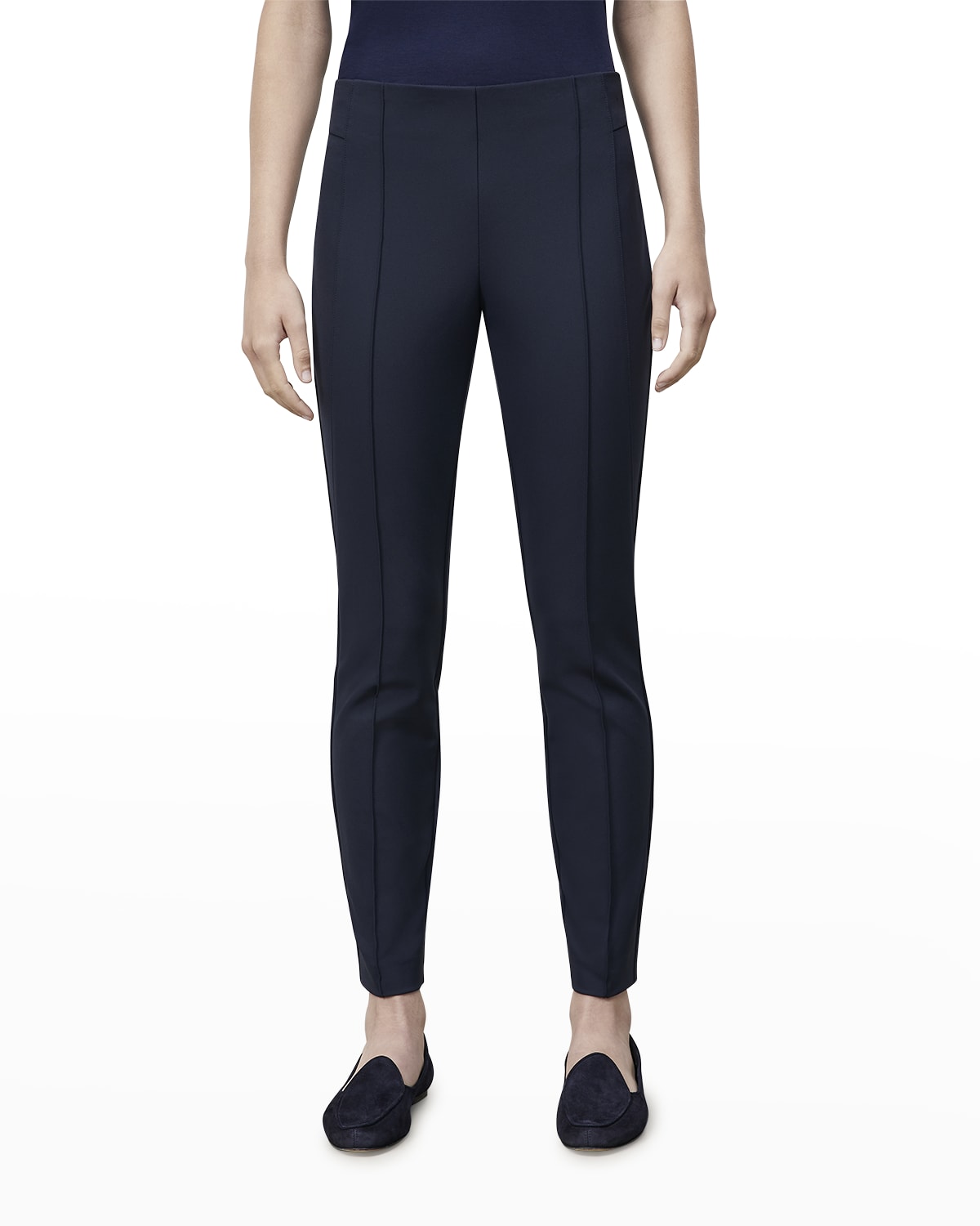 Shop Lafayette 148 Petite Gramercy Acclaimed Stretch Pants In Ink