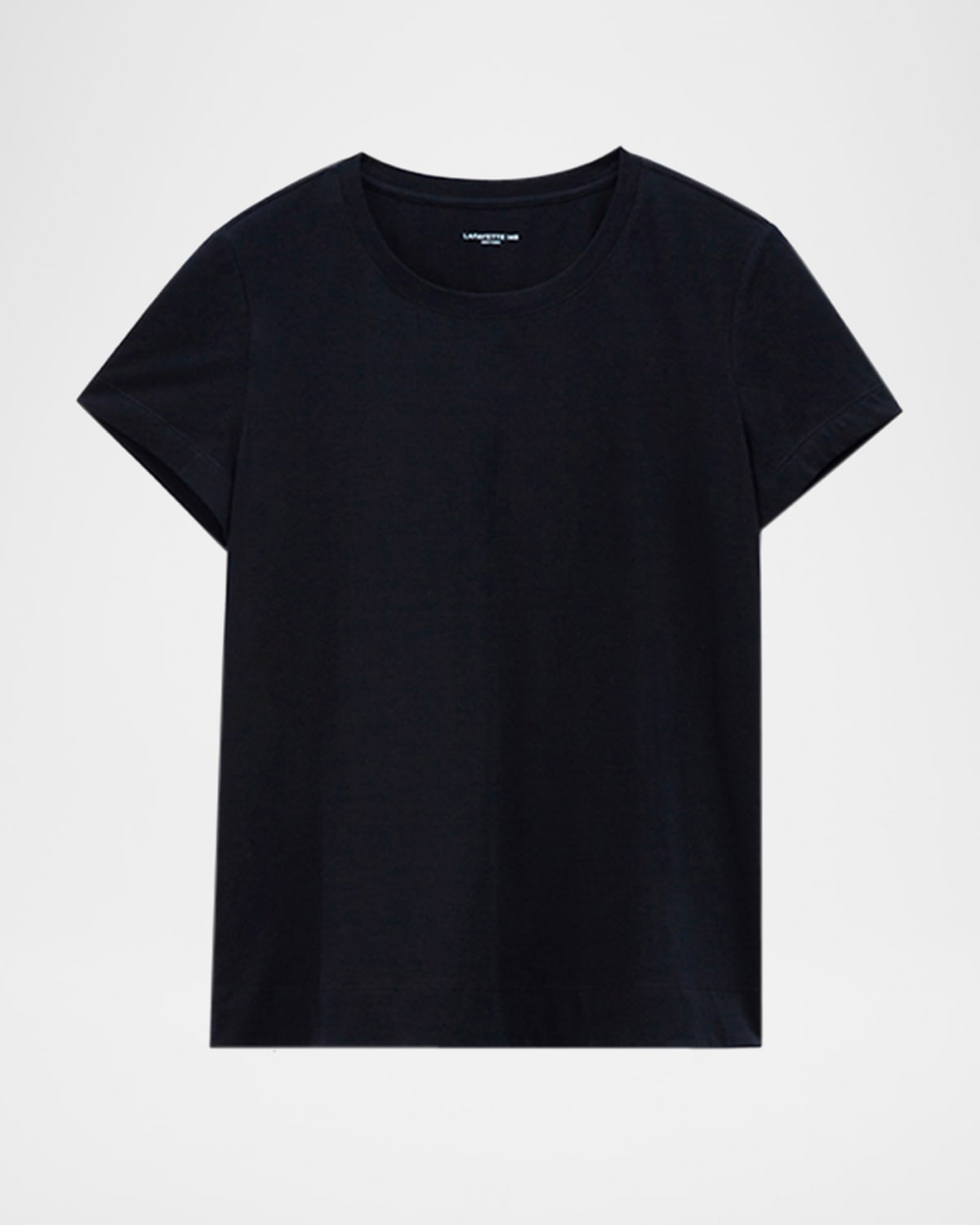 Shop Lafayette 148 Petite Modern Cotton Jersey Tee In Black