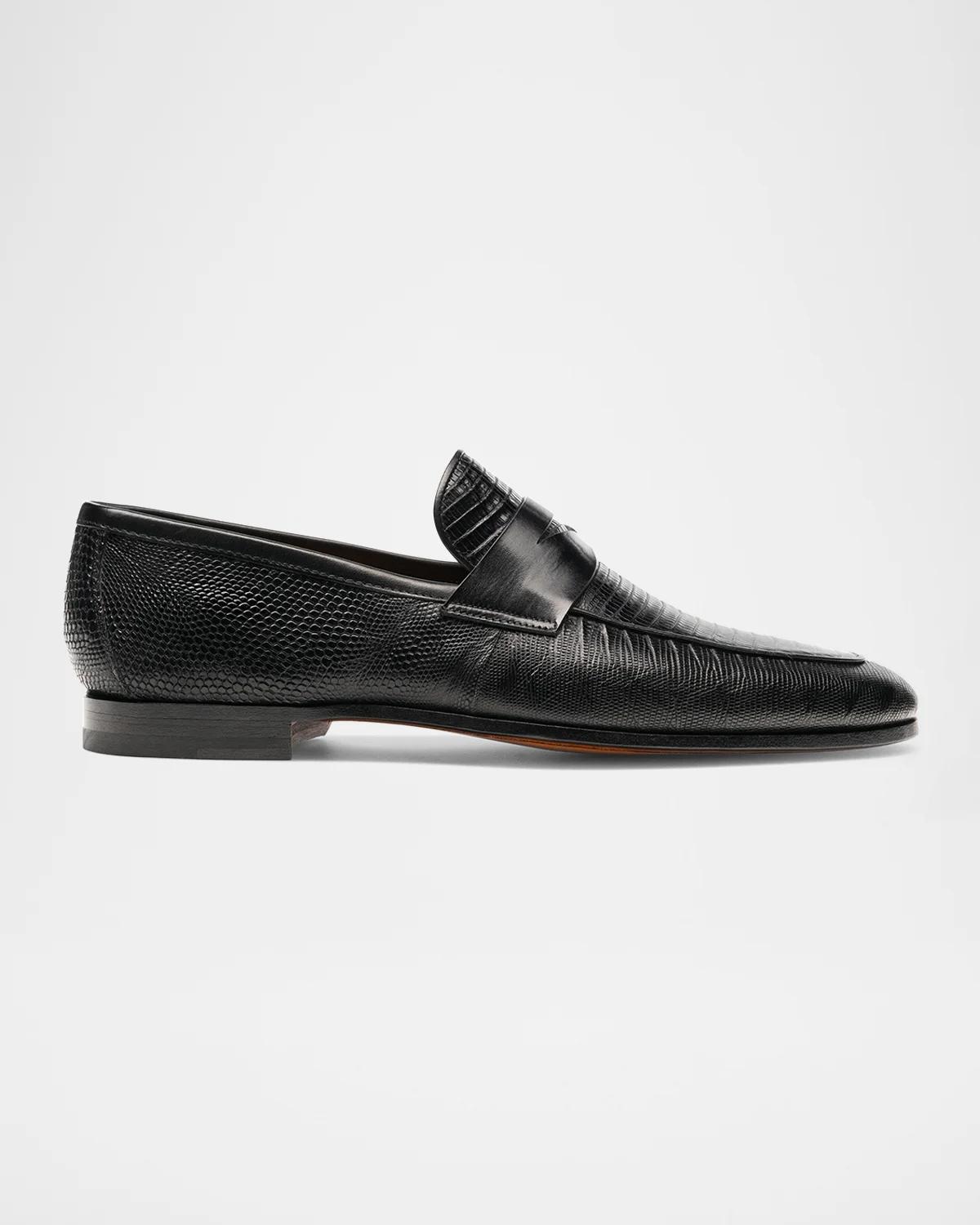 Magnanni Men's Vincente Lizard Penny Loafers