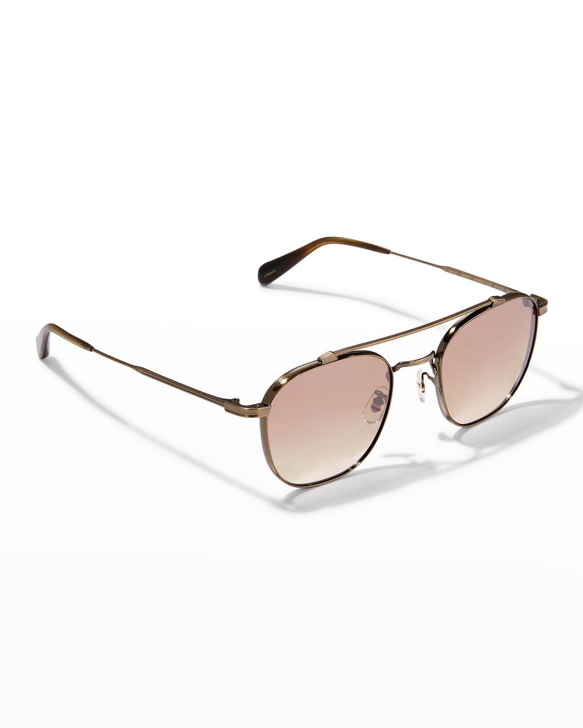 Oliver Peoples Brown Engraved Sunglasses | Neiman Marcus