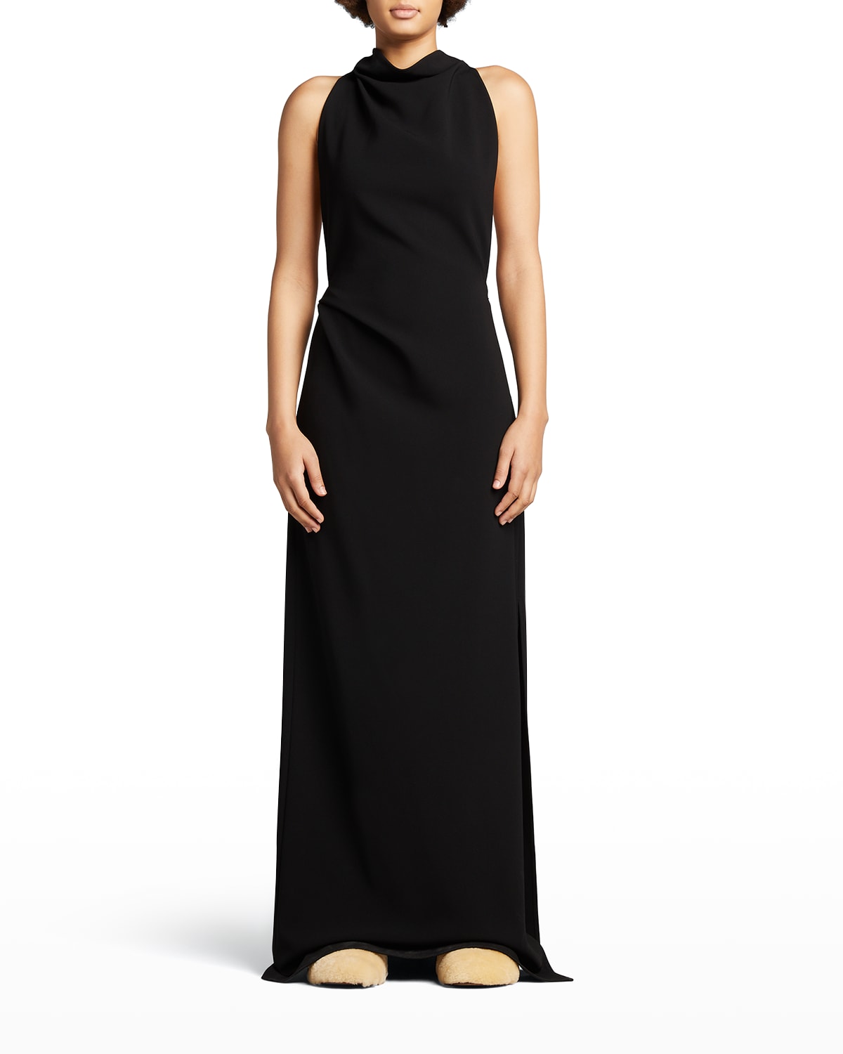 Proenza Schouler Halter-Neck Matte Crepe Backless Gown
