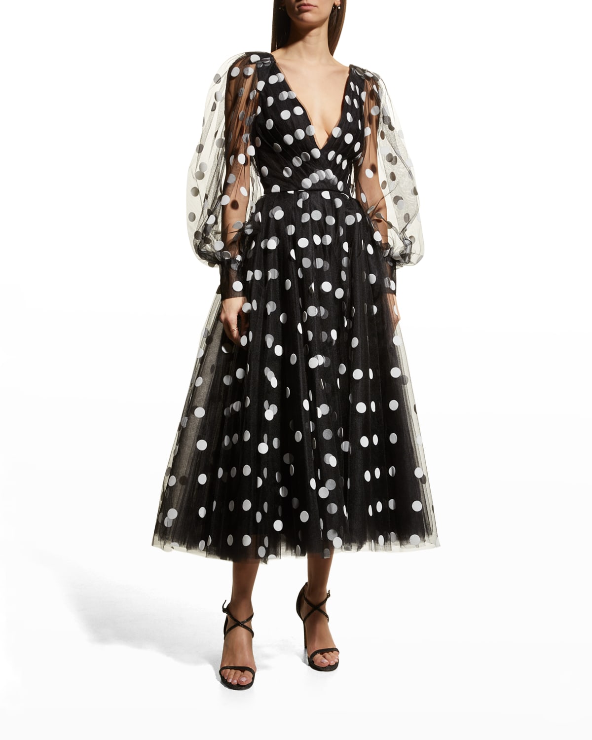 herlipto PolkaDot sidebow Pleated Dress | ajmalstud.com