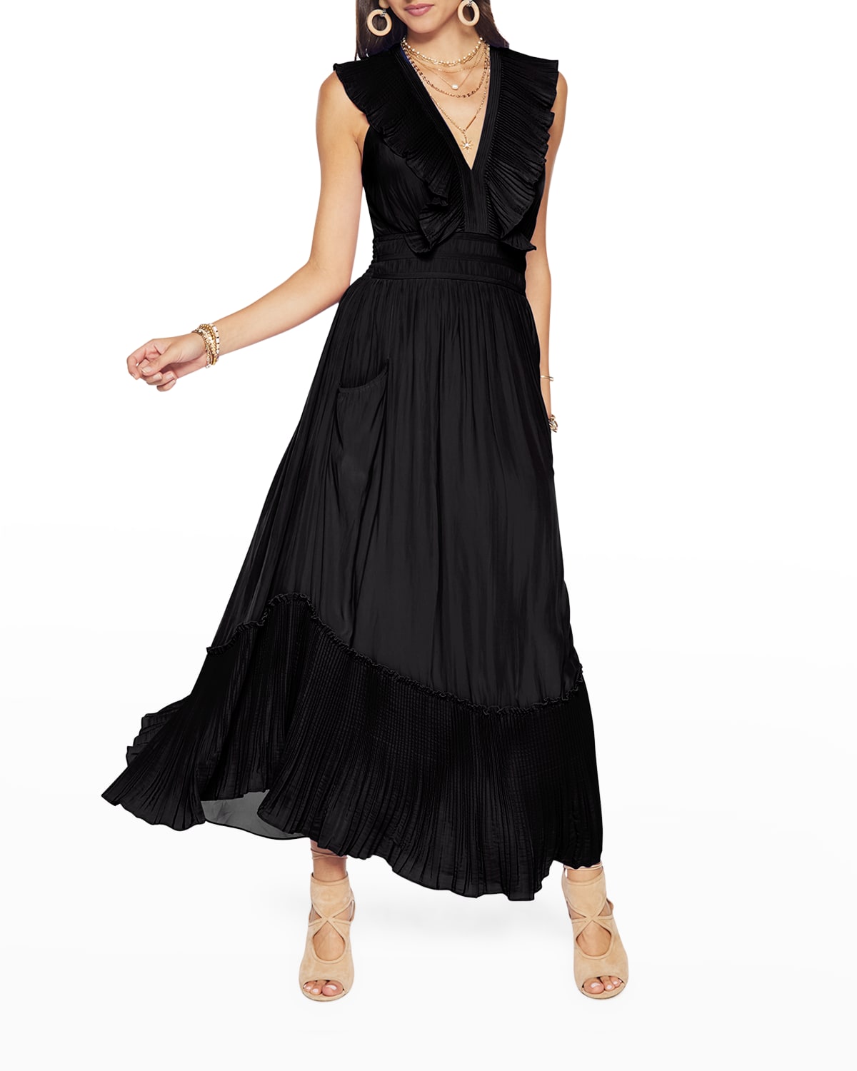 Plunging V Neckline Dress Neiman Marcus