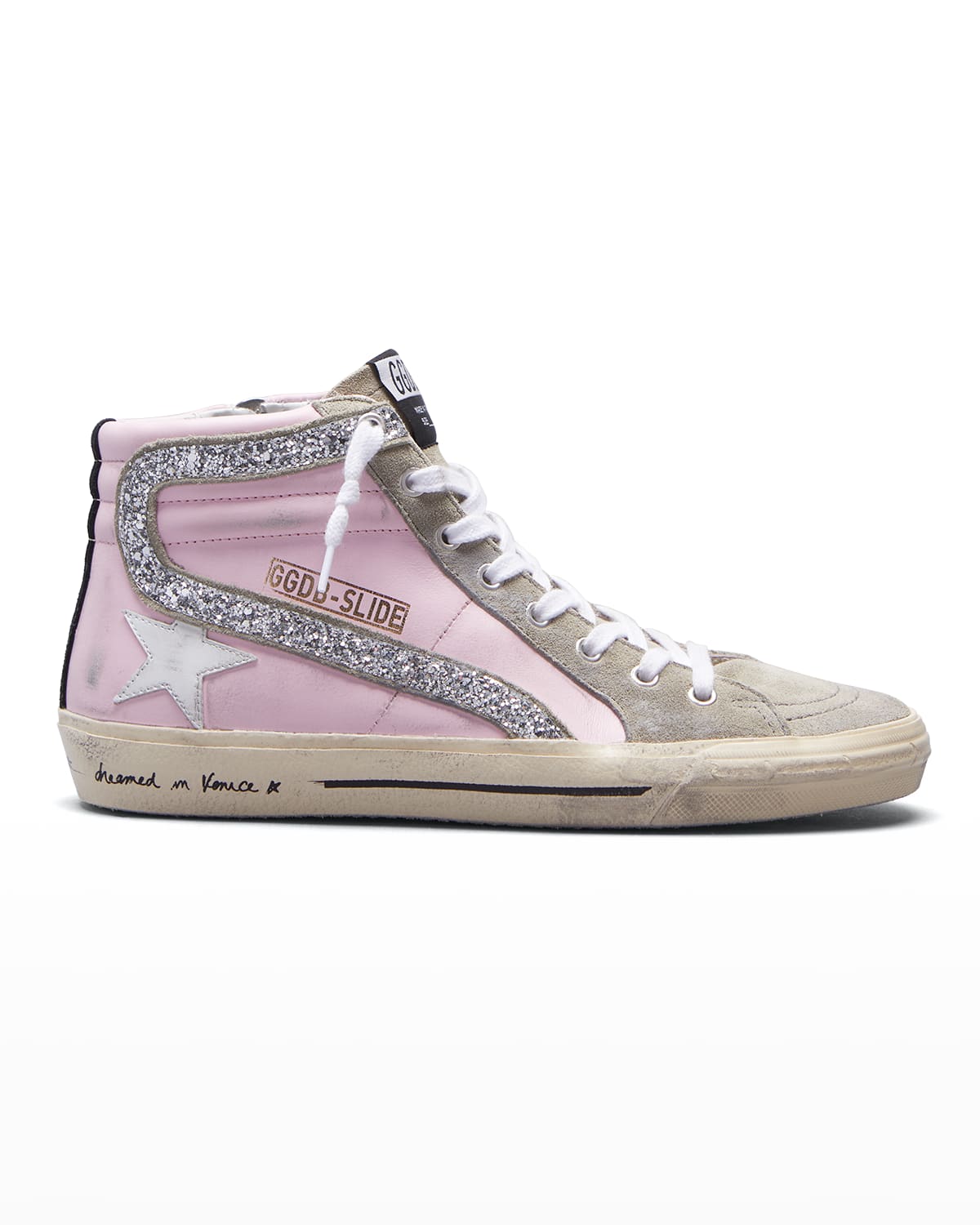 pink sparkle high top sneakers