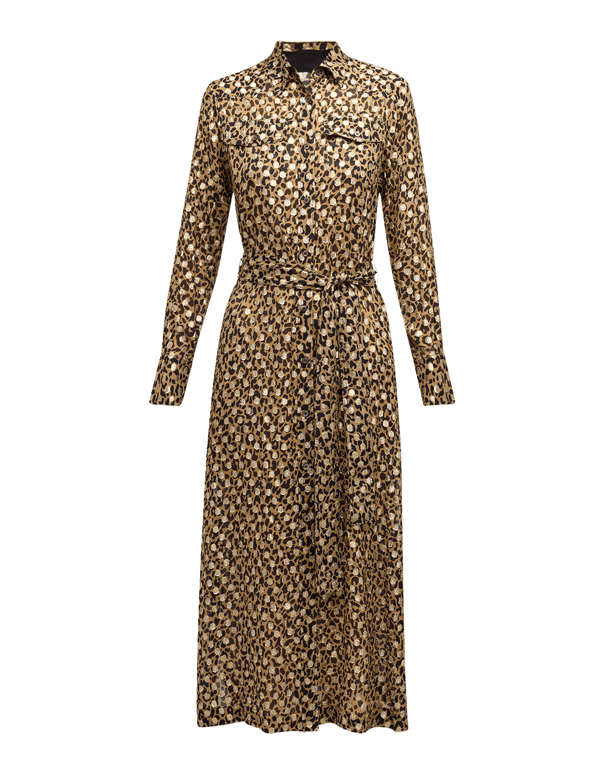 Golden Goose Leopard-Print Fil Coupe Shirtdress