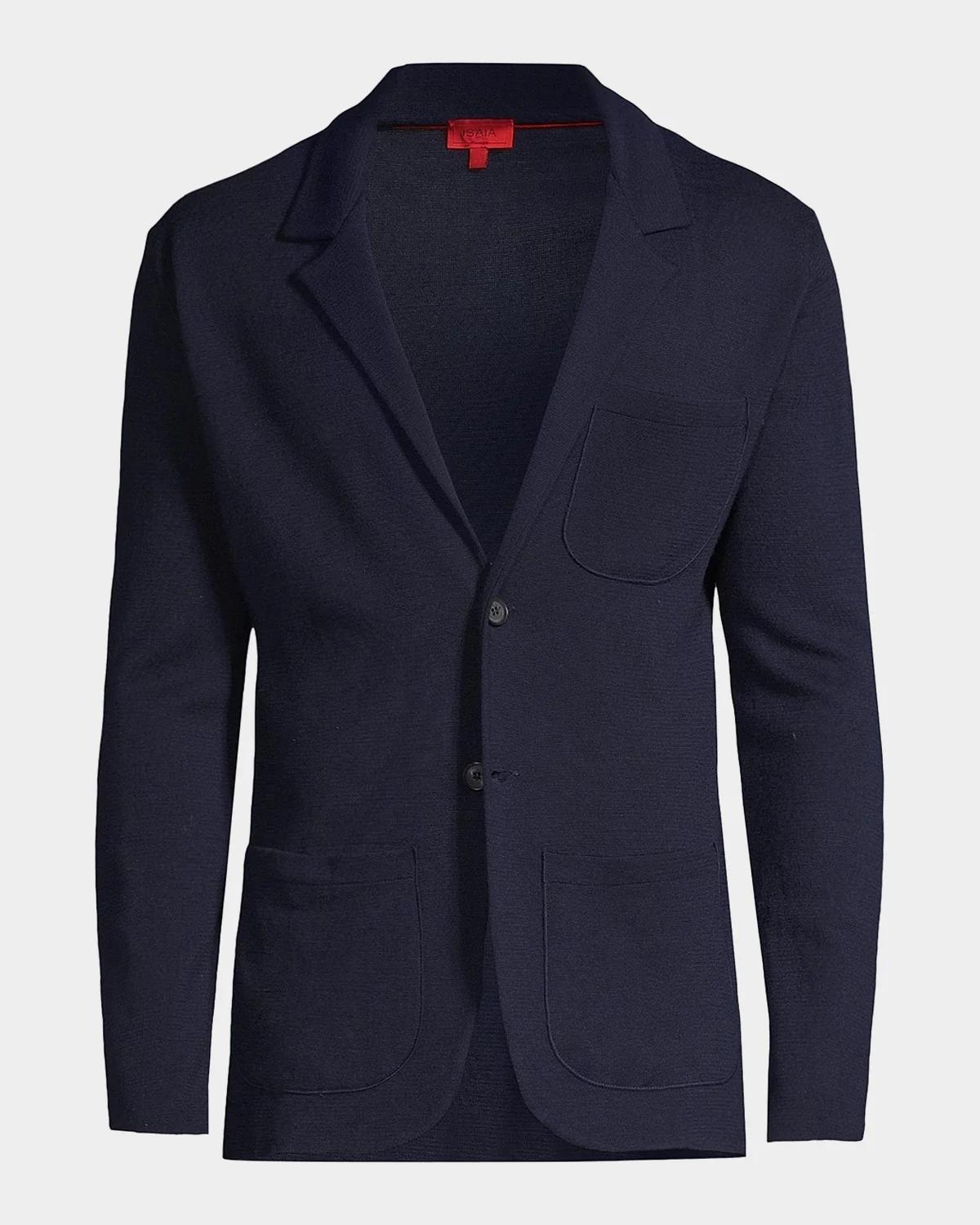 Isaia Men's Wool-Blend Sweater Jacket