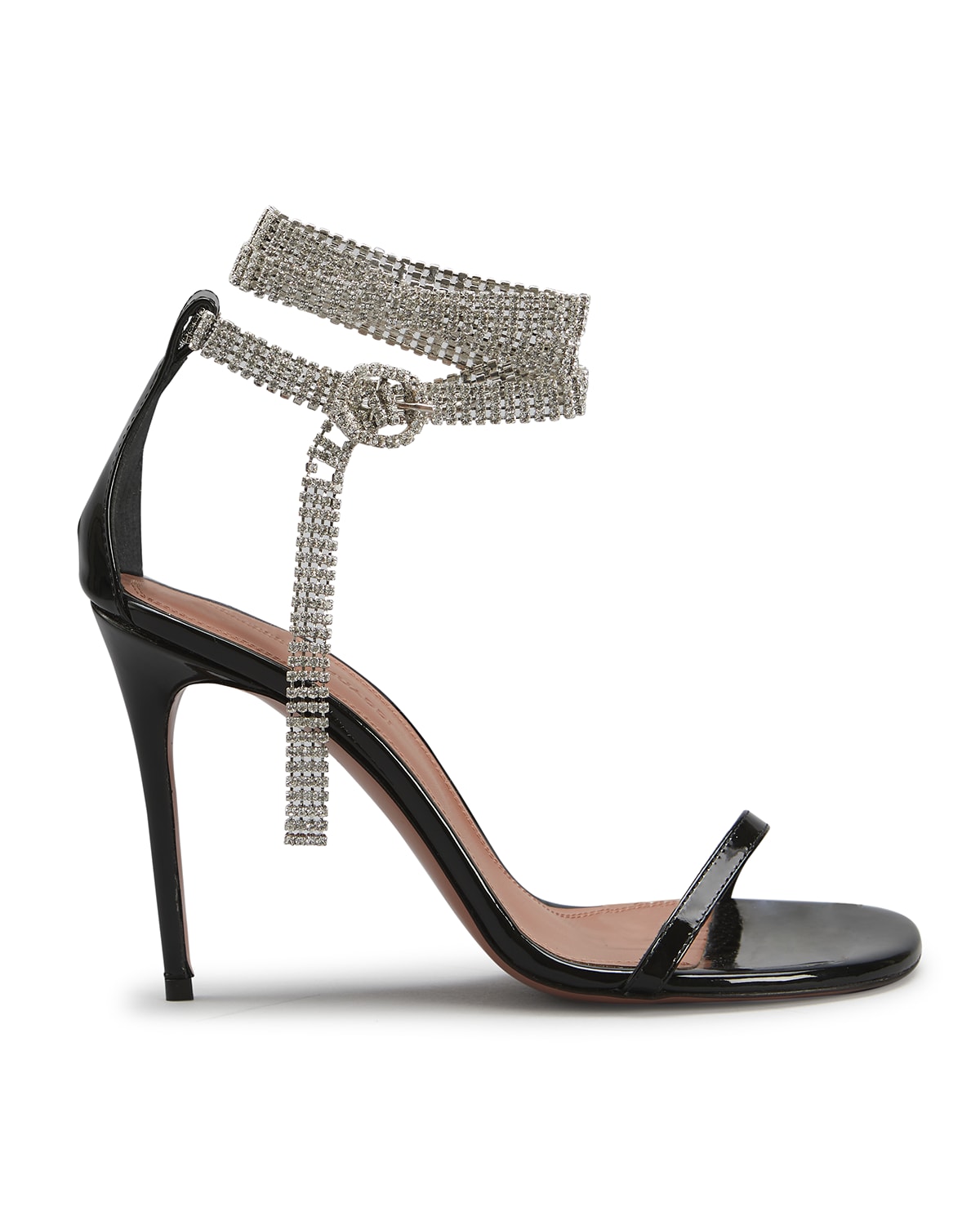 Women Silver Diamante Encrusted Detailing Studded High Ladies Ankle Strap Court 