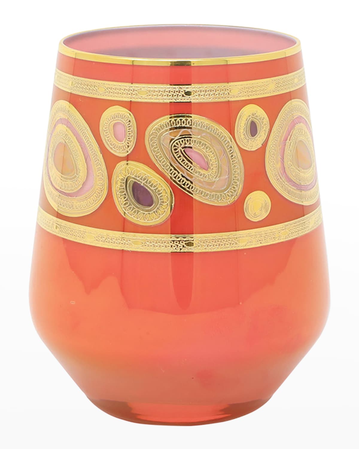 Vietri Regalia Orange Stemless Wine Glass