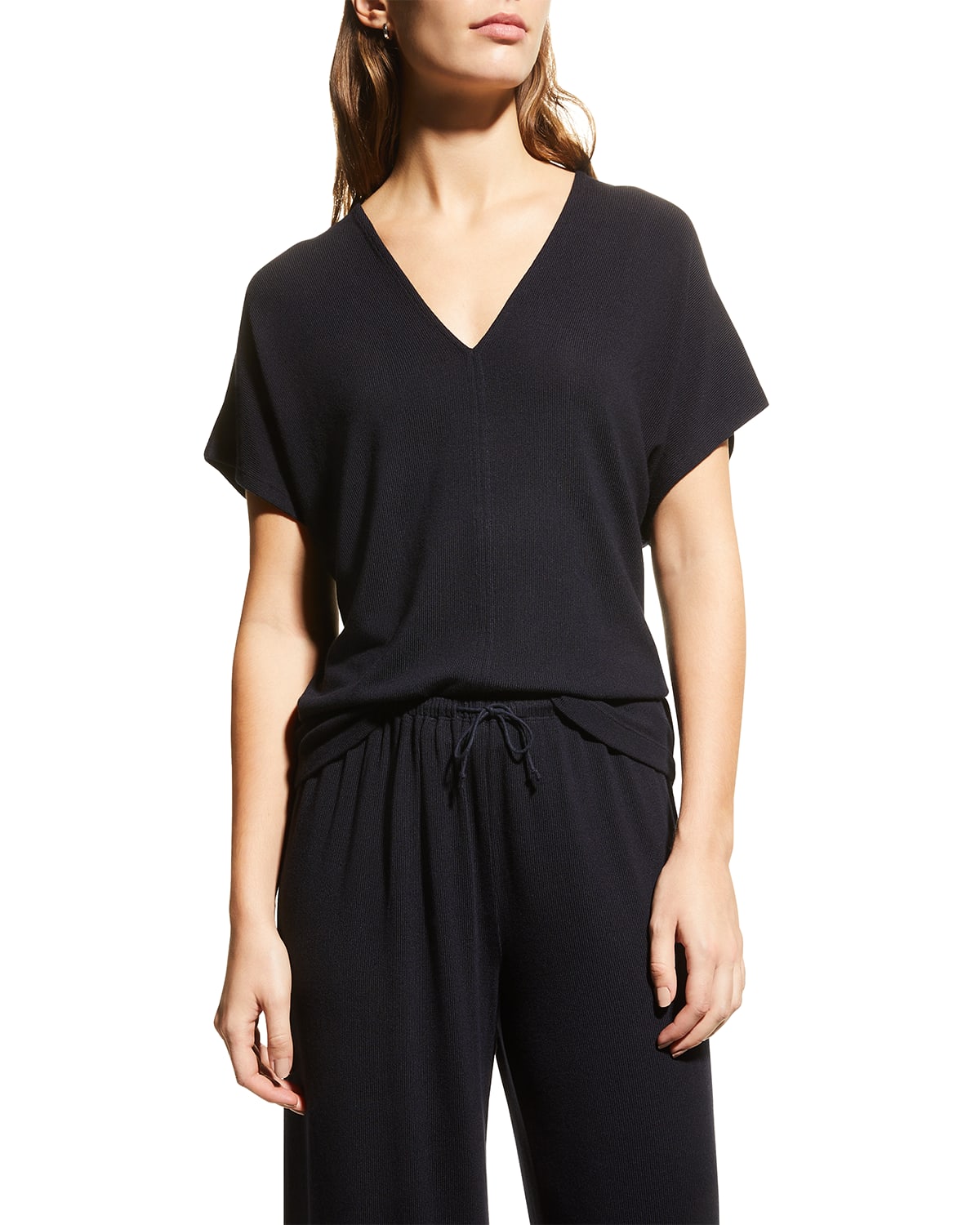 vince double v neck popover dress