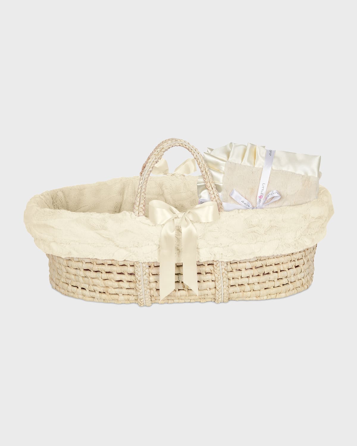 Little Scoops Ivory Receiving Blanket And Basket Set