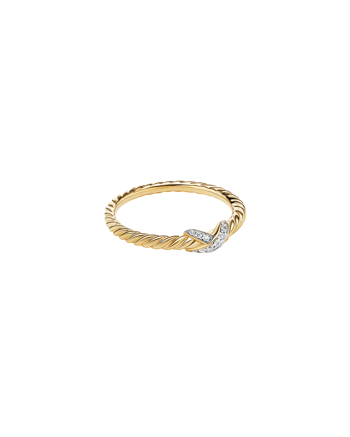 David Yurman Cable Collectibles Stack Ring with Diamonds in 18K Gold ...