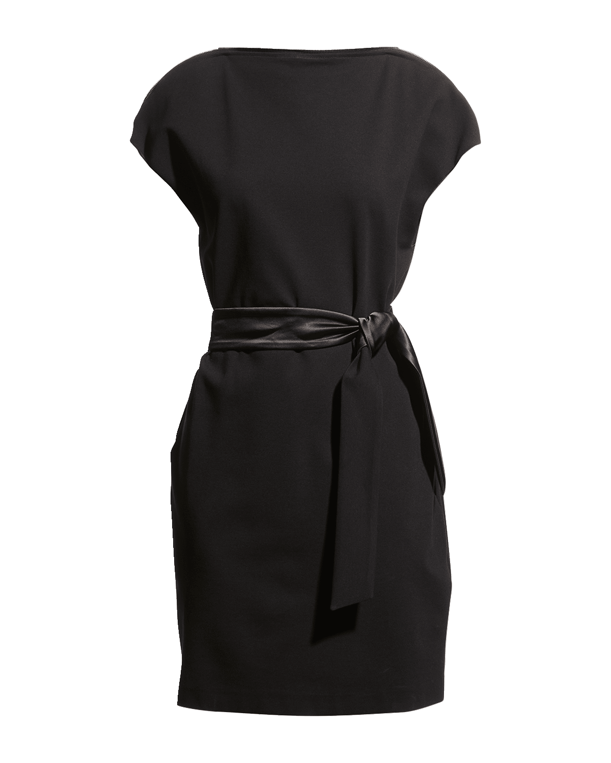 Emporio Armani Zip-Neck Milano Jersey Midi Dress