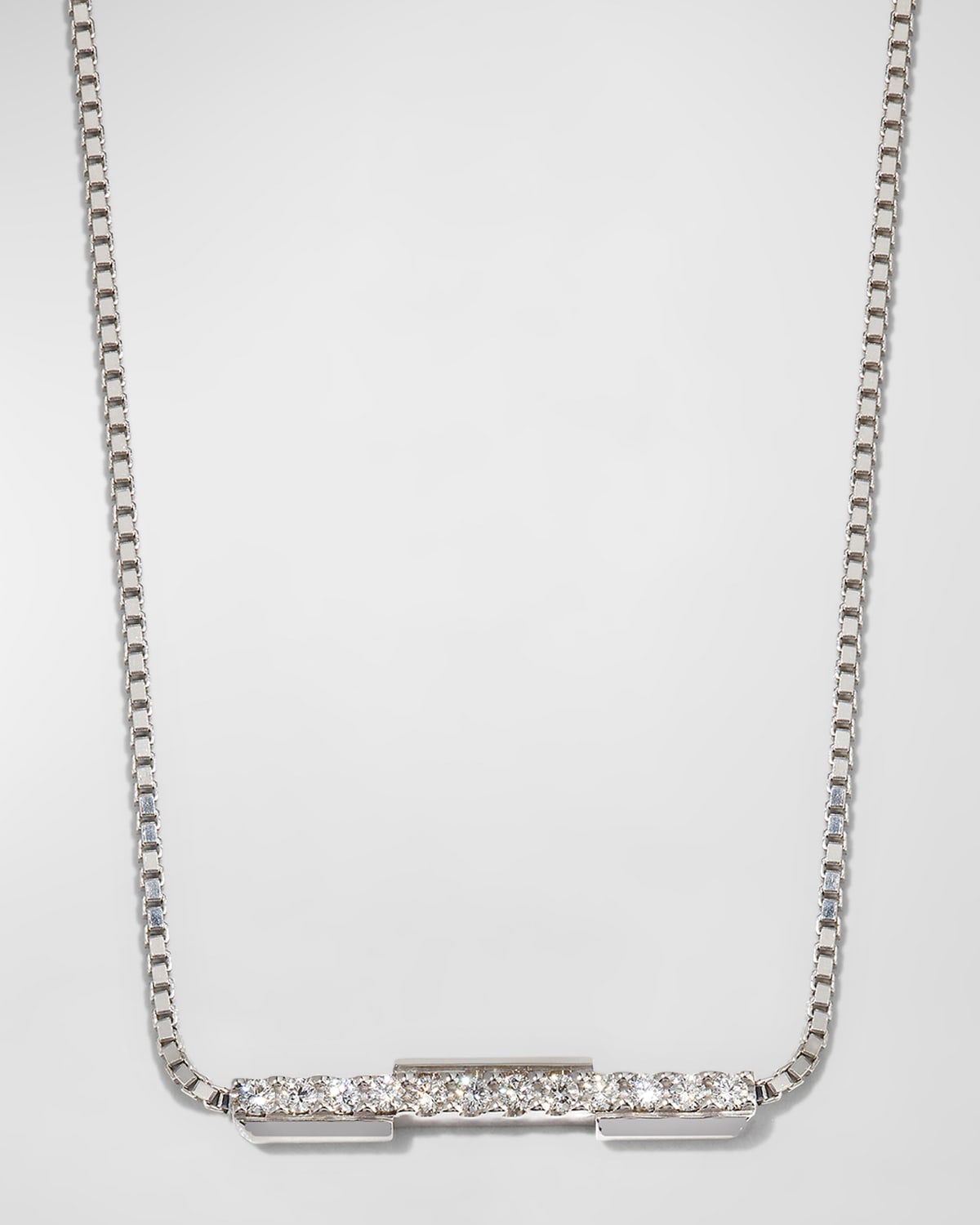 Shop Gucci Link To Love Necklace In 18k White Gold And Diamonds In Wg