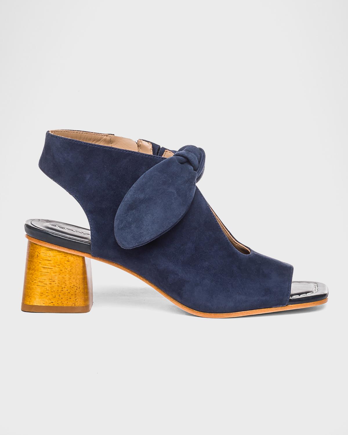 Bernardo Lizzie Suede Knot Zip Sandals