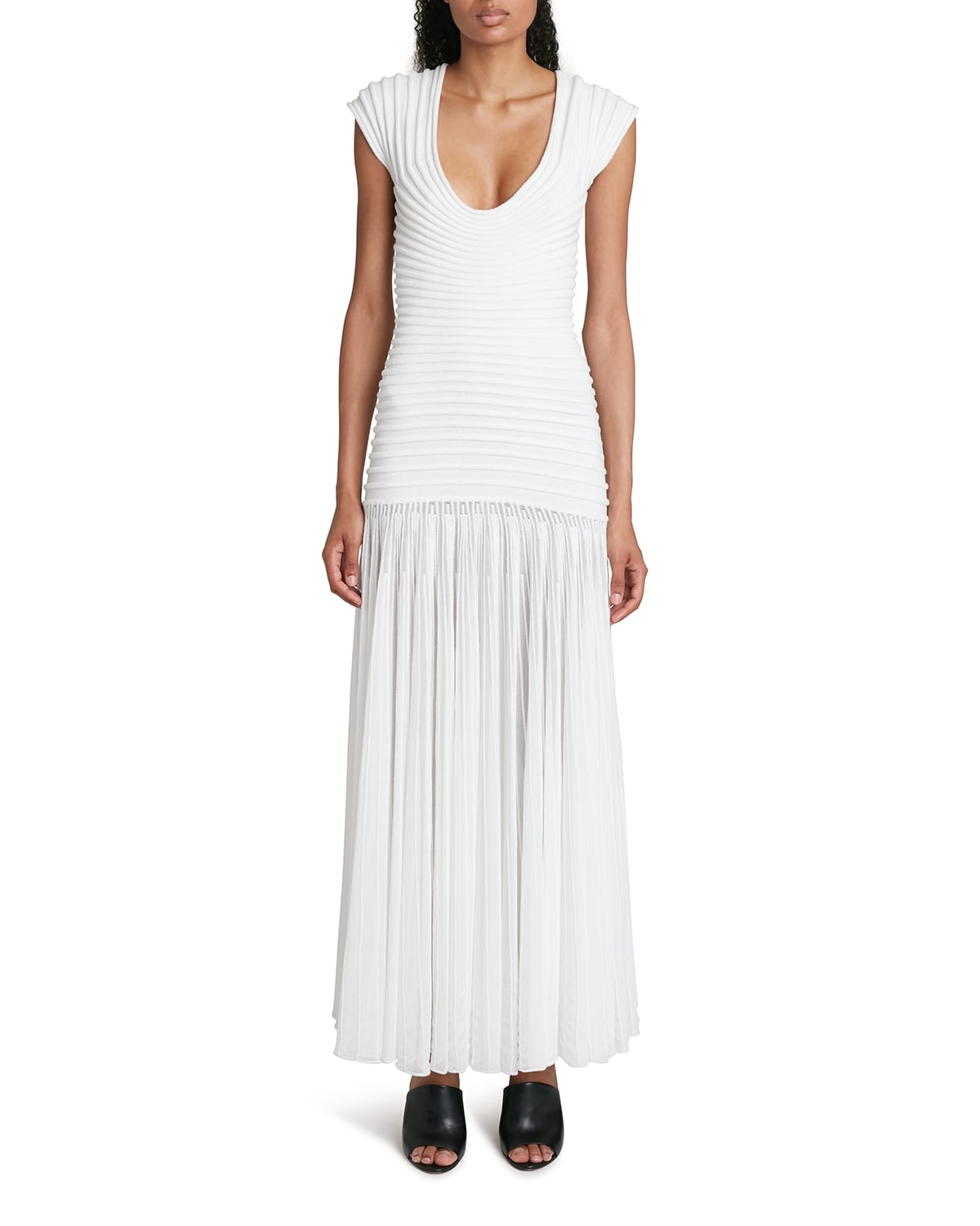 Sheer Pleated Dress | Neiman Marcus