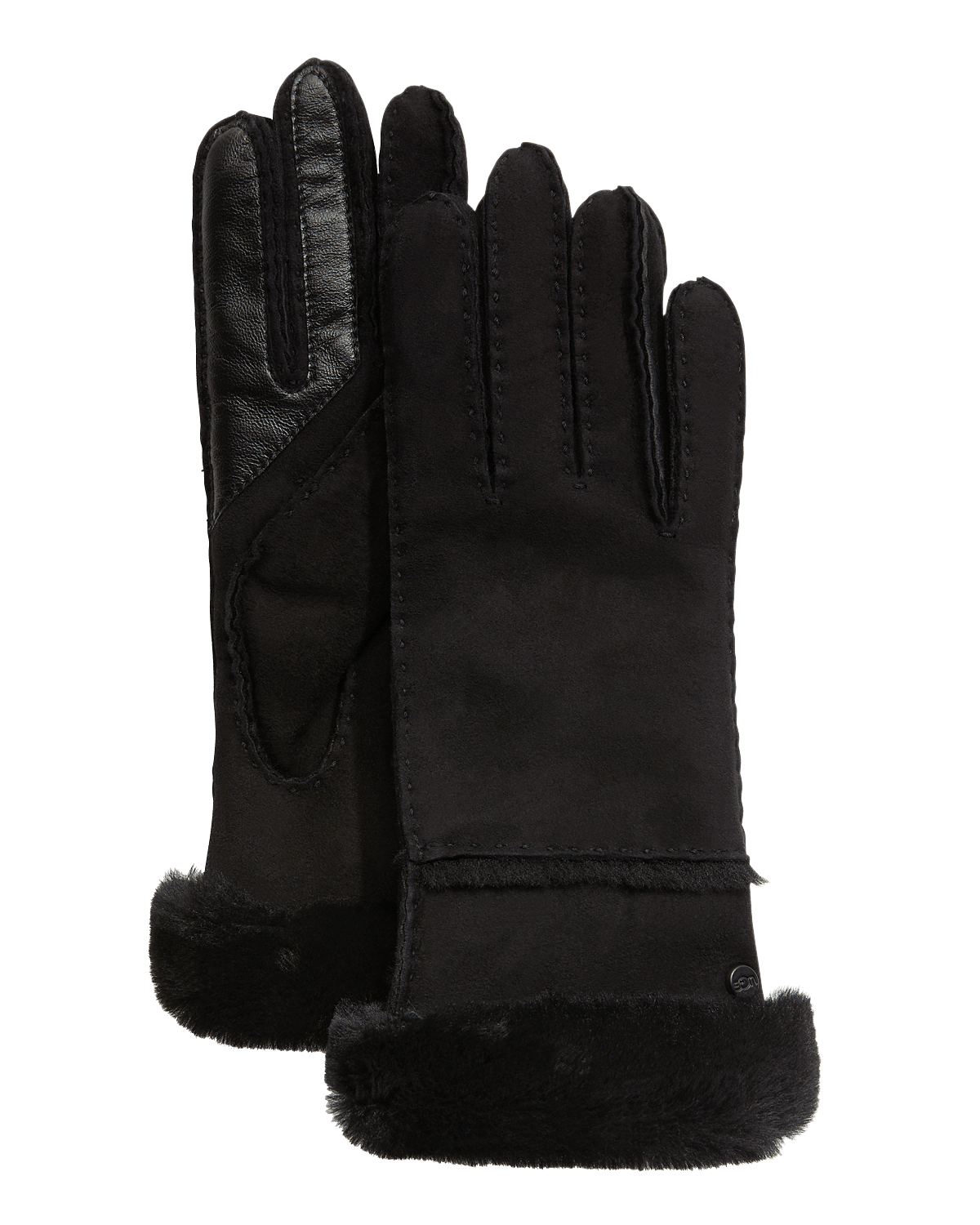 Agnelle Leather Gloves Shearling Cuff | Neiman Marcus