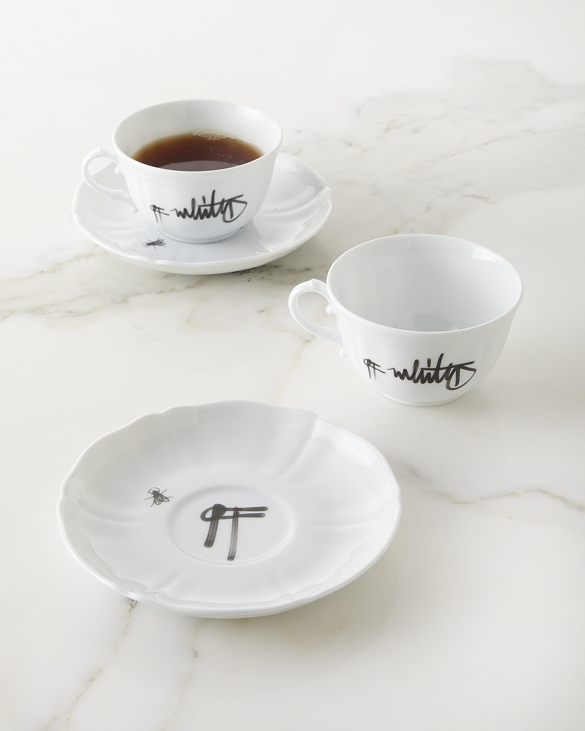 Off White C/o Ginori Porcelain Tea Cup & Saucer Set ModeSens