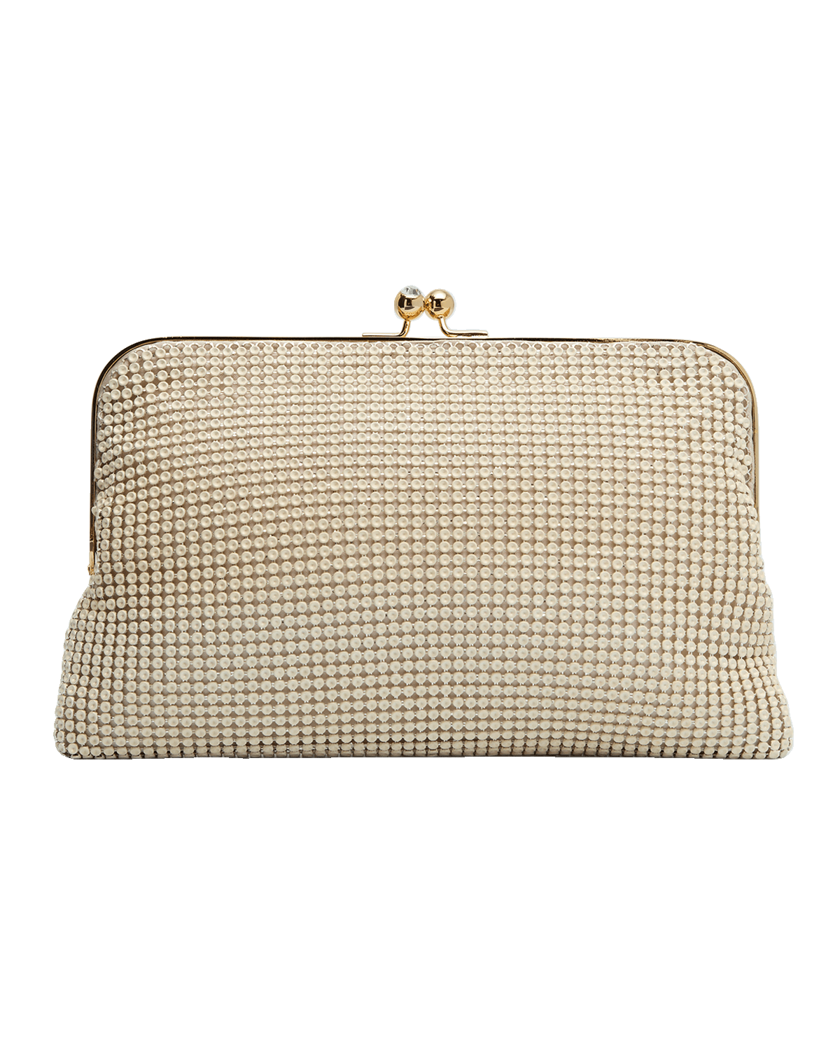 Whiting & Davis Dimple Embellished Mesh Clutch Bag