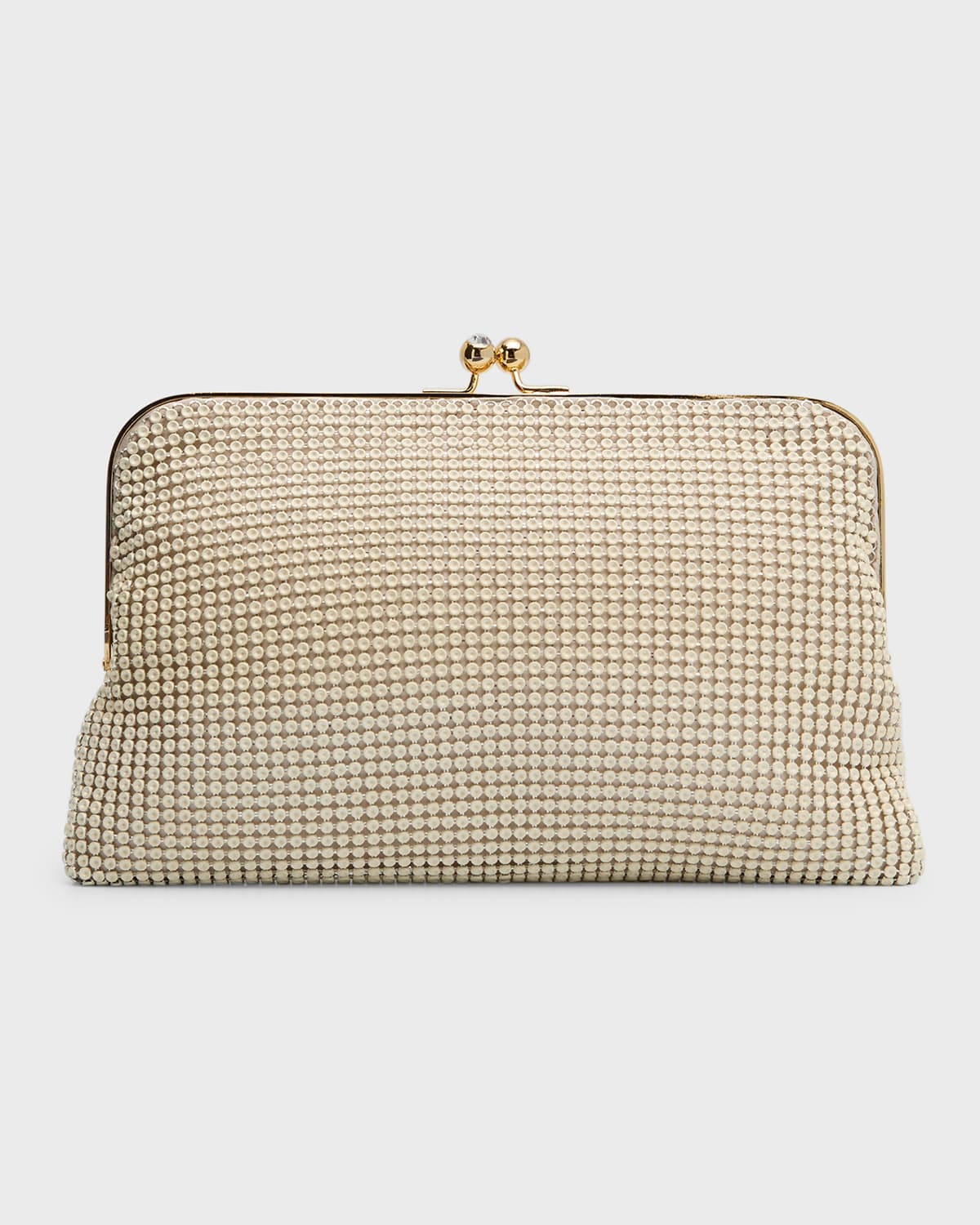 Whiting & Davis Dimple Embellished Mesh Clutch Bag