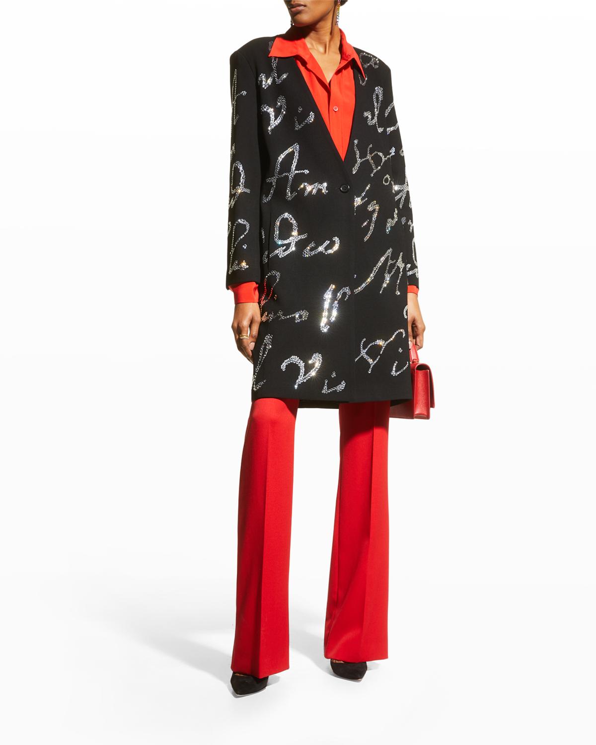 Libertine Mozart Script Embellished V-Neck Coat