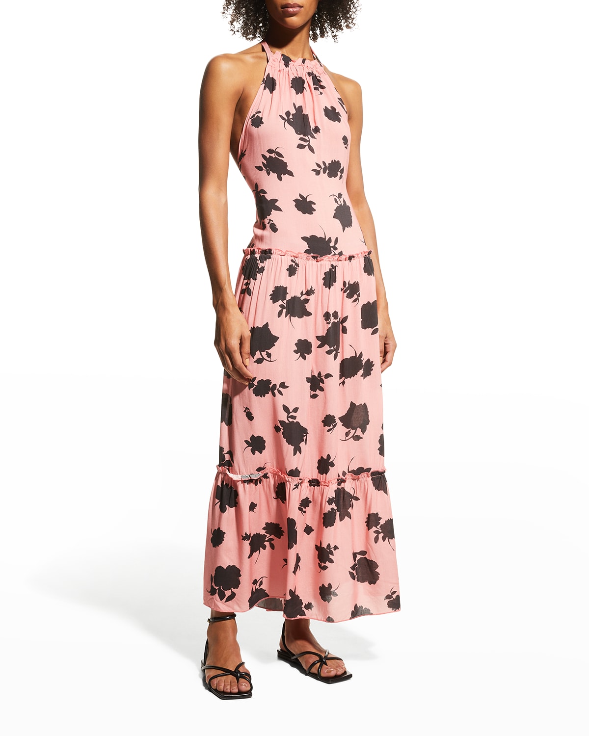 womens floral halter dress