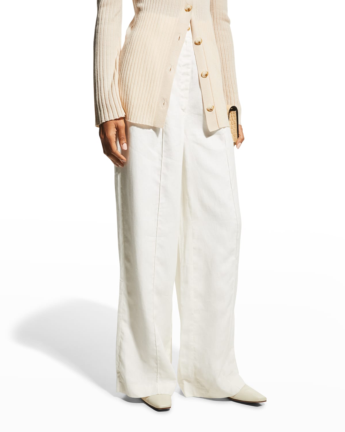 white linen pants suit for women