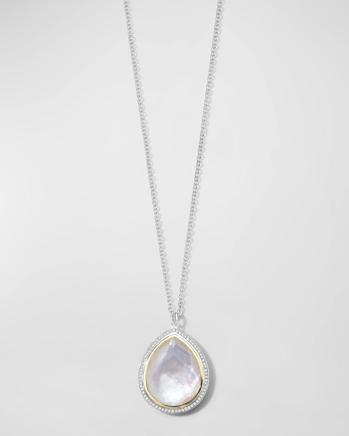 Ippolita Large Teardrop Pendant Necklace in Chimera with Diamonds