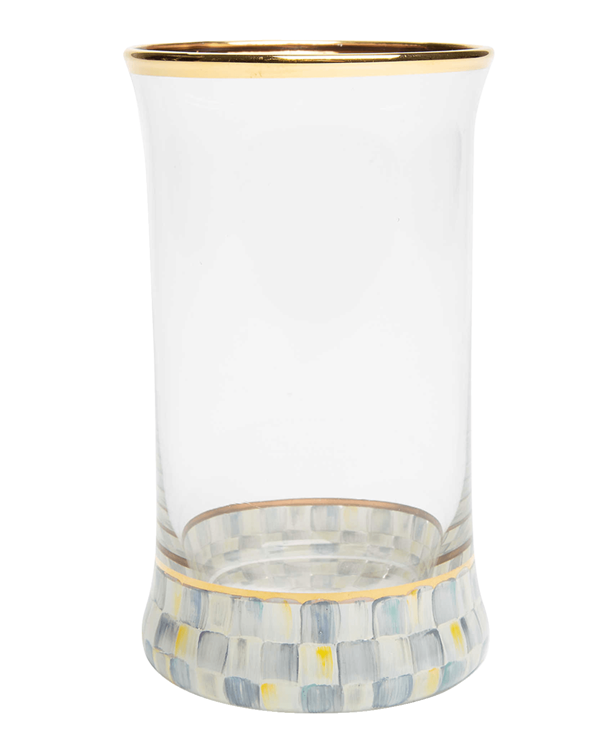 MacKenzie-Childs Sterling Check Highball Glass