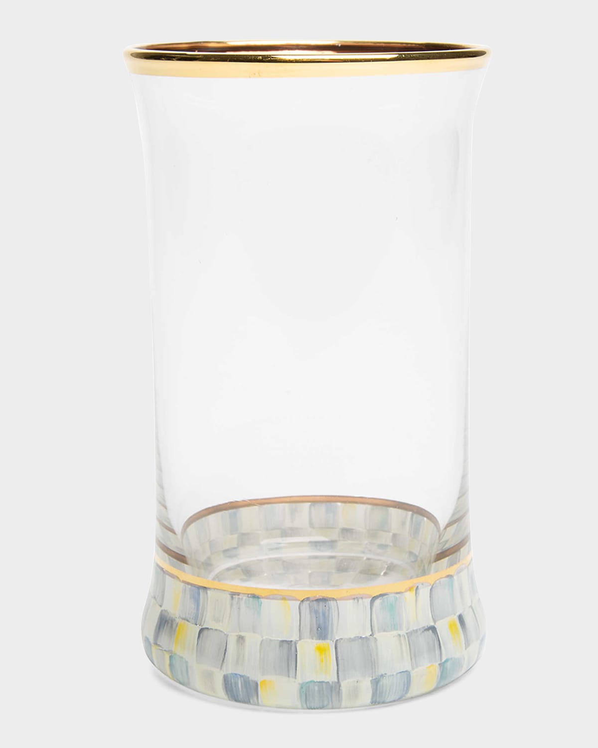 MacKenzie-Childs Sterling Check Highball Glass